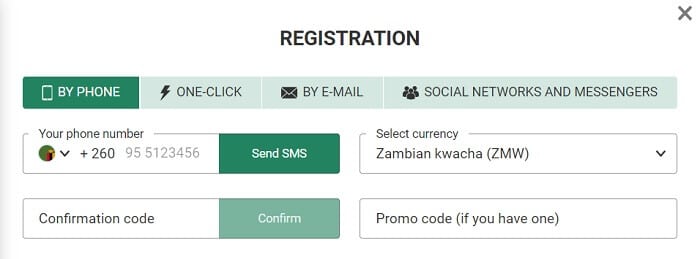 BetWinner Registration Form