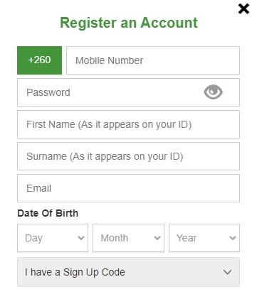 Betway Registration Form