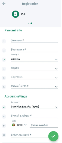 betwinner zambia registration