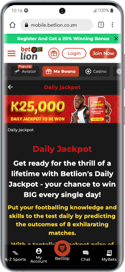Check out the Daily Jackpot Offer with BetLion