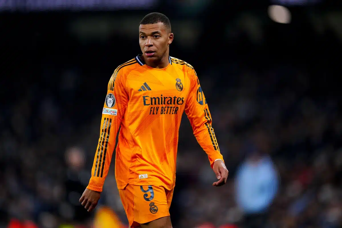 Real Madrid's Kylian Mbappe during the UEFA Champions League Knockout Phase Play Offs
