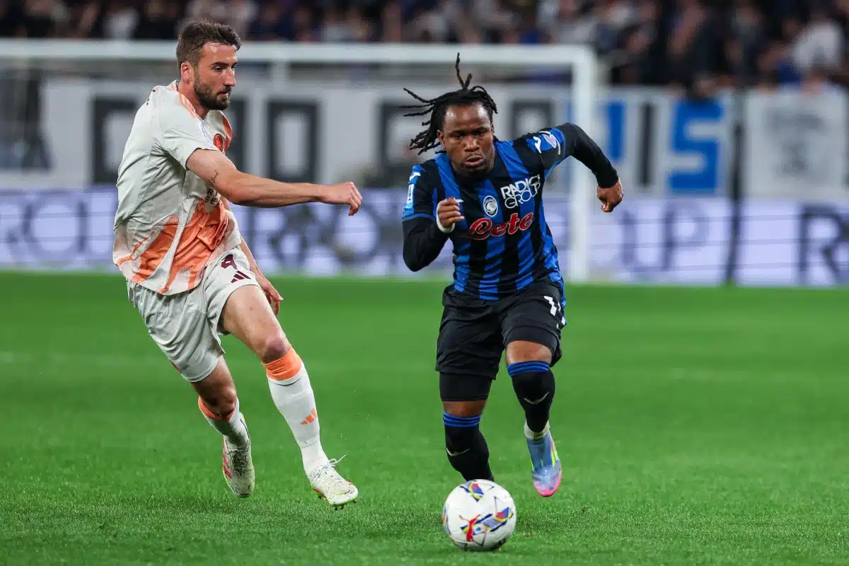 Ademola Lookman of Atalanta BC during Serie A 2024/25 football match between Atalanta BC and AS Roma, 2025